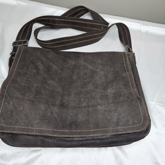 David King Distressed Leather Large Full Flap Messenger Bag Mailbag 16×11 Brown - Picture 3 of 14